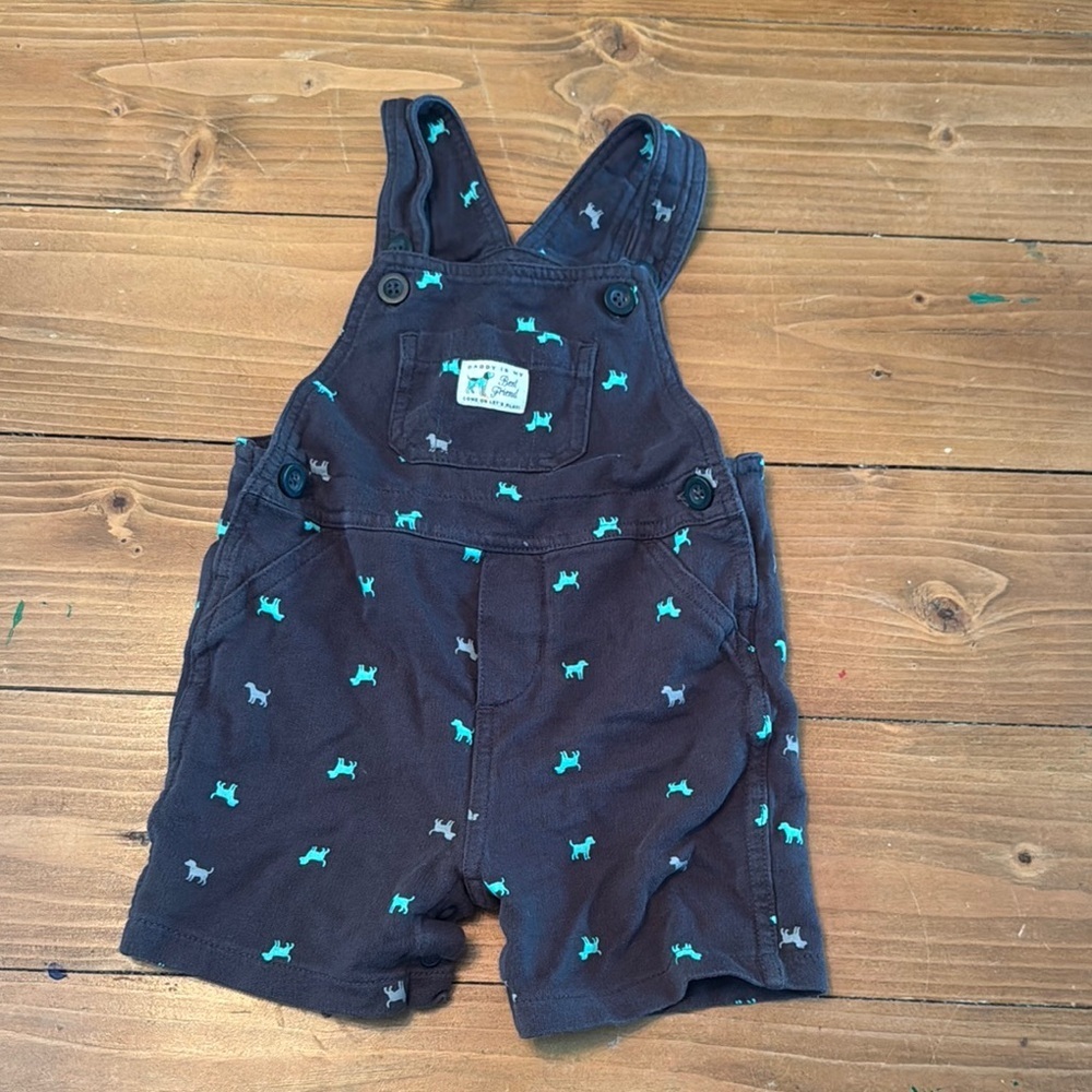 Carters Kids Overalls with Dog Print blue‎ 18months